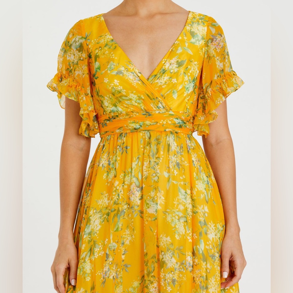 IEENA FOR MAC DUGGAL Flounce Sleeve Floral Maxi Dress - Picture 3 of 5